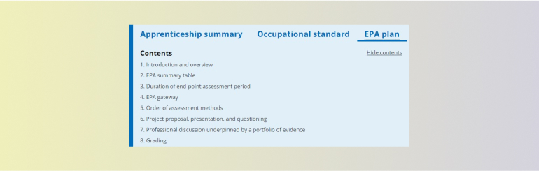 Screenshot showing end point assessment tab
