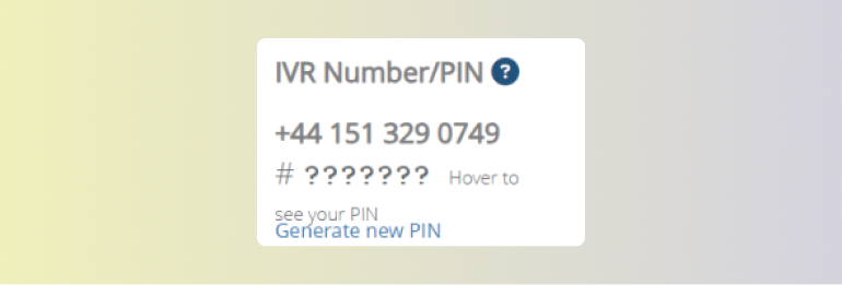 Reveal PIN number
