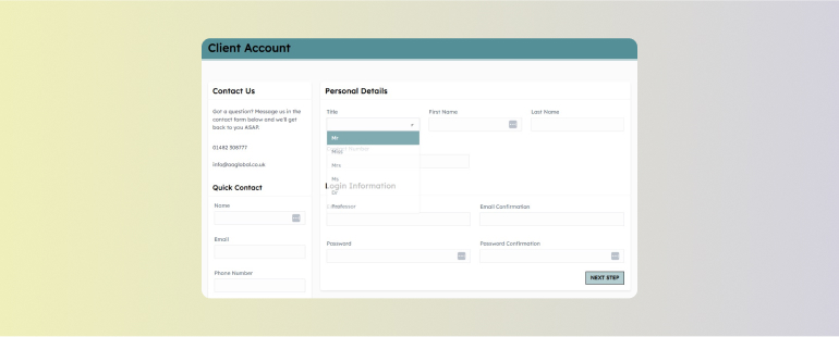 Add your personal details